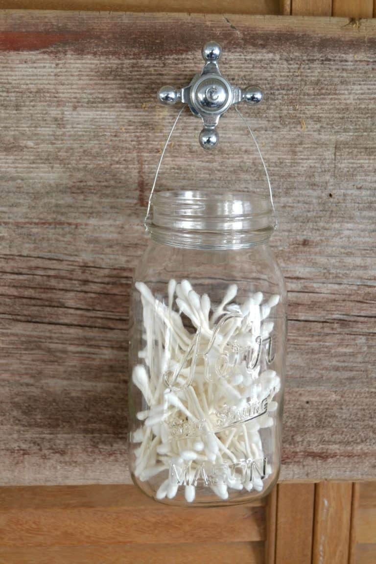 Easy DIY: Upcycled Glass Jars for Bathroom Storage - Her Happy Home