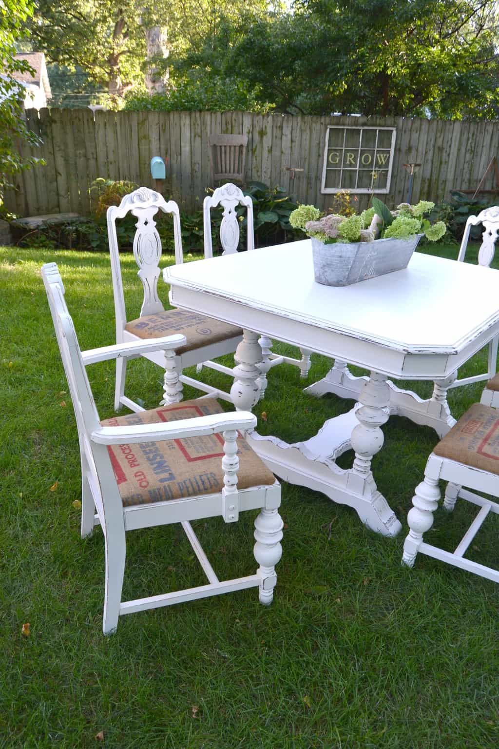 white outdoor farmhouse table