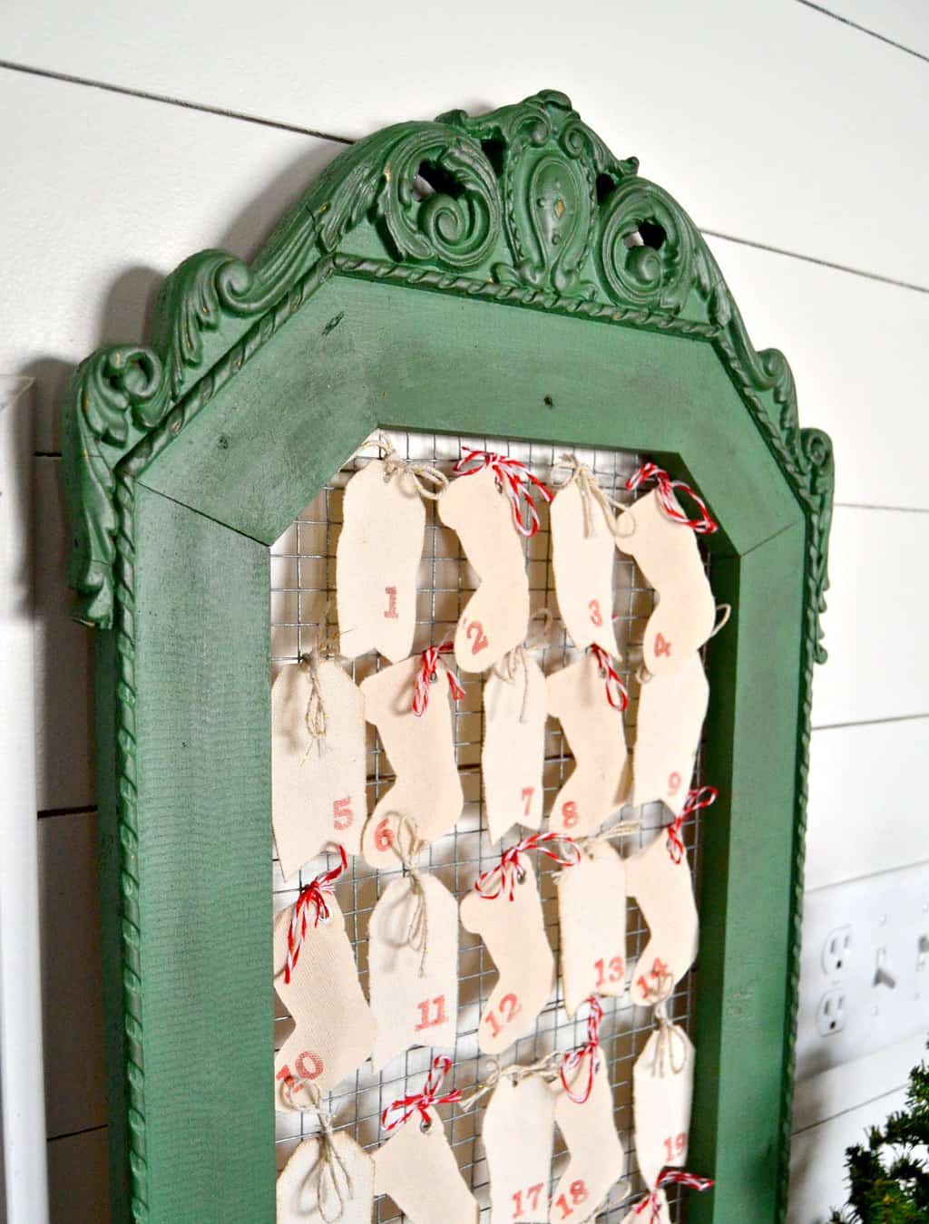 DIY Fabric Advent Calendar Made From A Curbside Frame