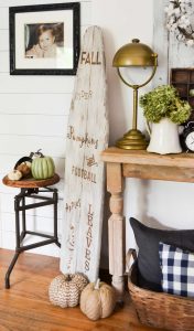 DIY Farmhouse Fall Sign On An Antique Ironing Board - My Creative Days