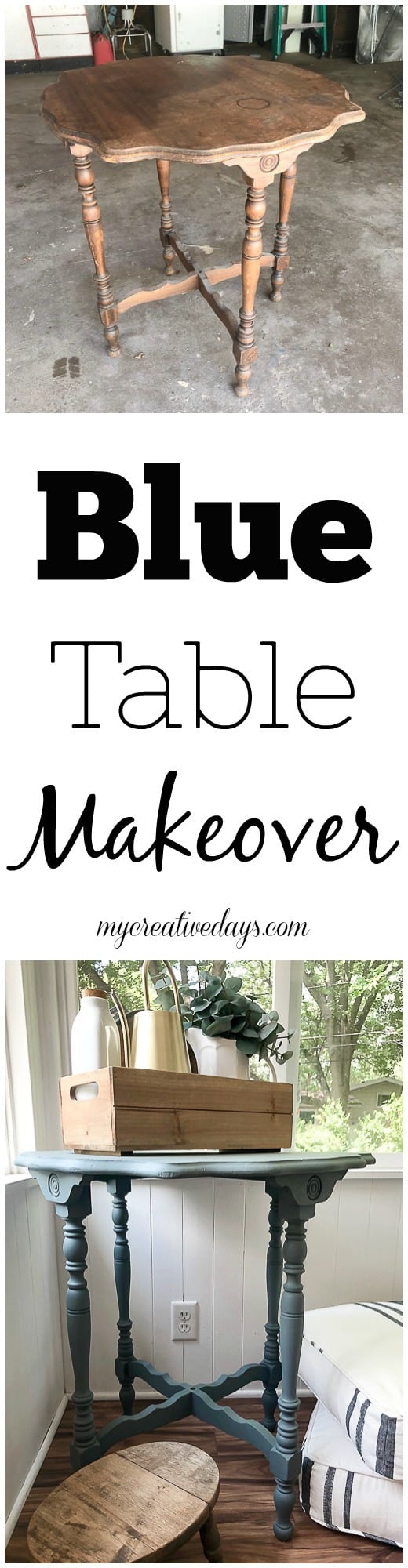 Blue Table Makeover – Easy DIY - My Creative Days