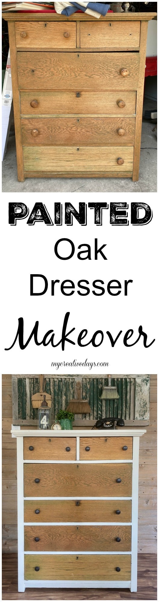 Painted Oak Dresser Makeover - My Creative Days