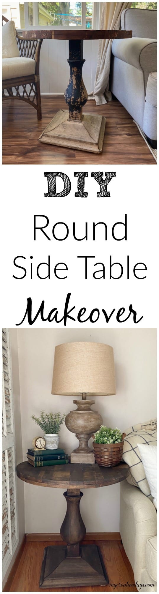 DIY Round Side Table Makeover - My Creative Days