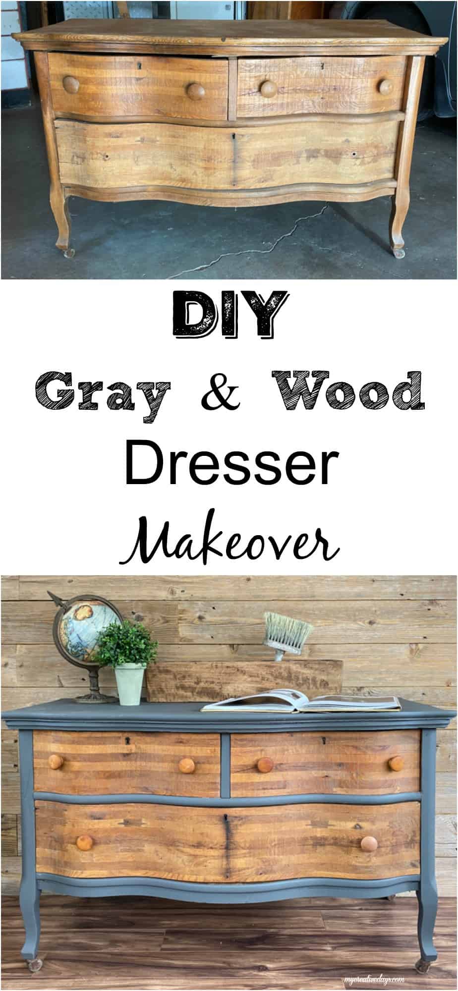 Gray And Wood Dresser Makeover - My Creative Days