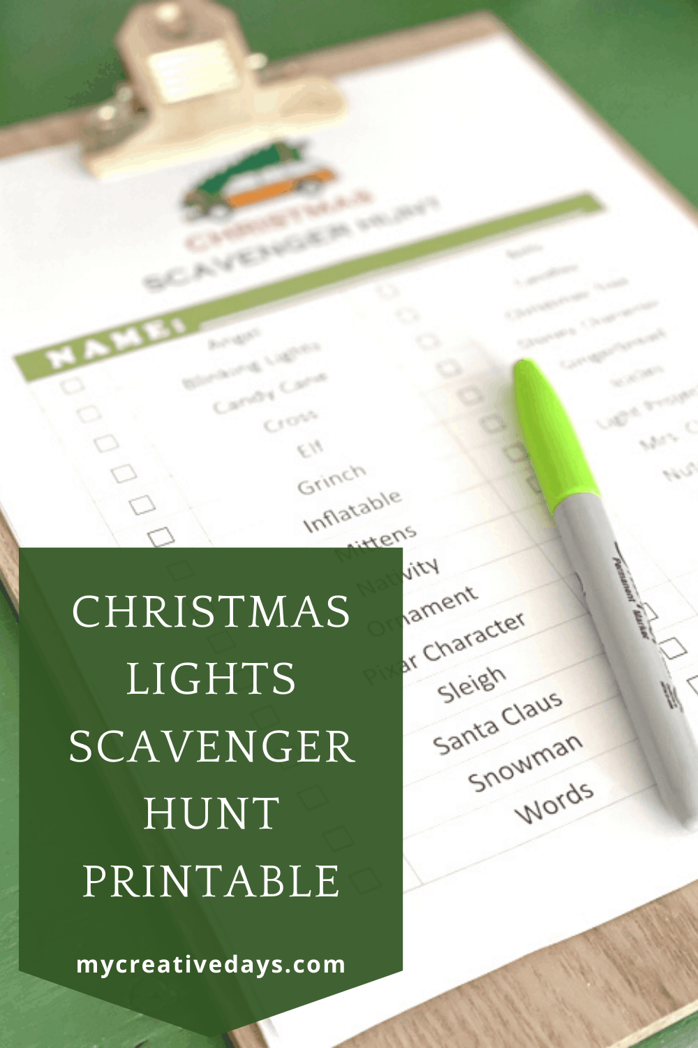 Christmas Lights Scavenger Hunt Printable - My Creative Days