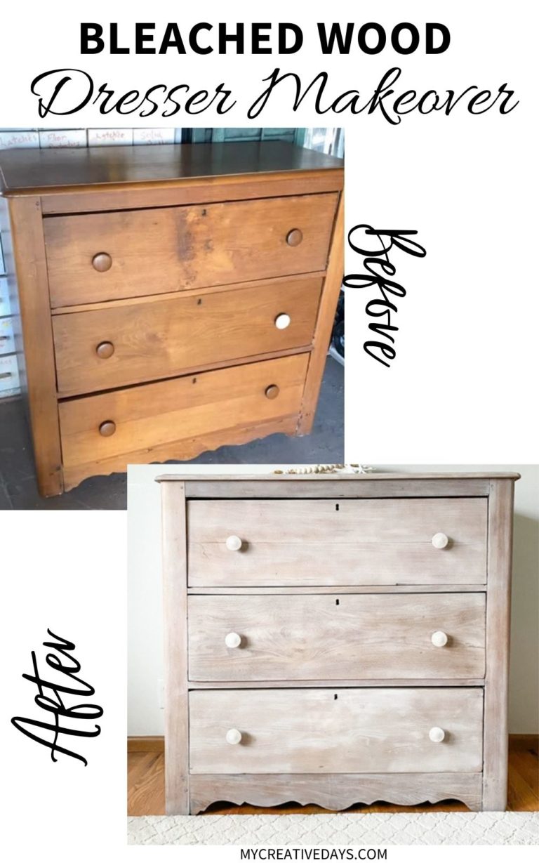 Bleached Wood Dresser Makeover - My Creative Days