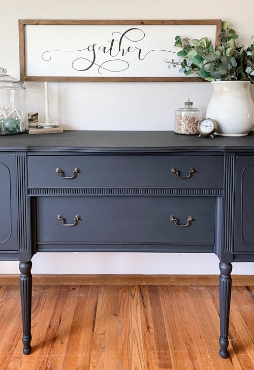 Painted Black Buffet Makeover - My Creative Days