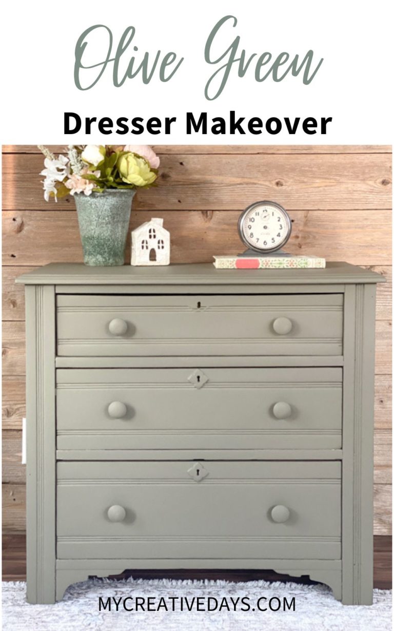 Olive Green Dresser Makeover - My Creative Days