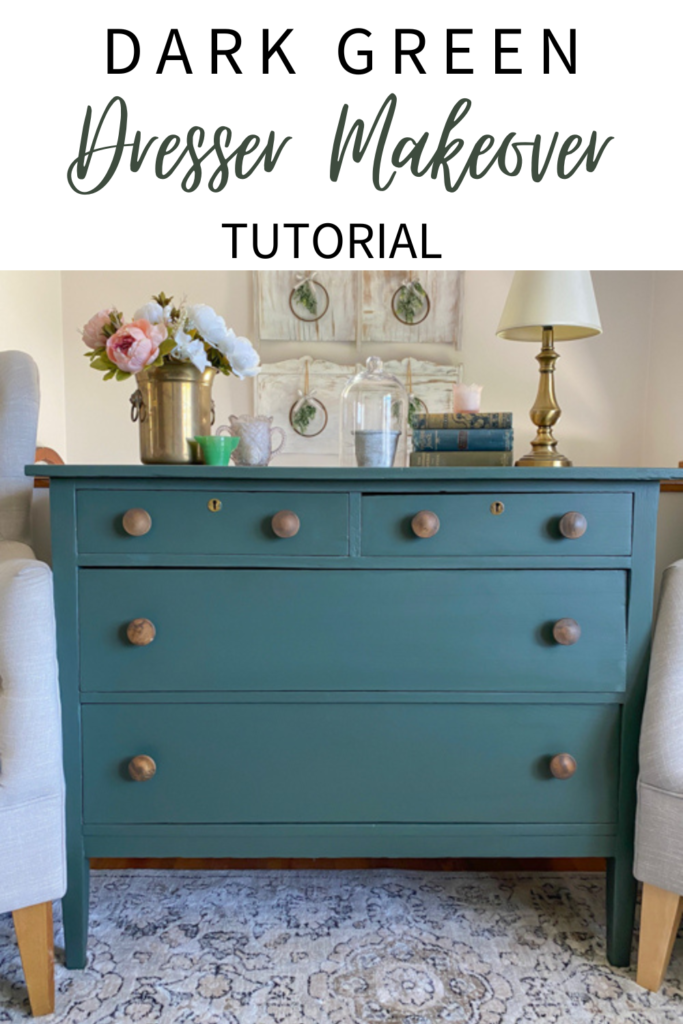 Elevate your furniture with this dark green dresser makeover. Achieve timeless sophistication in a few easy steps and a full video tutorial!