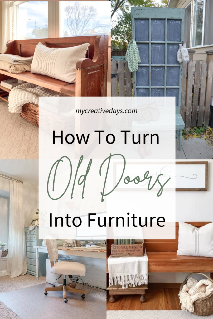 Old doors have so much character and many uses! Learn How To Turn Old Doors Into Furniture with these ideas, inspiration projects, and step-by-step tutorials.