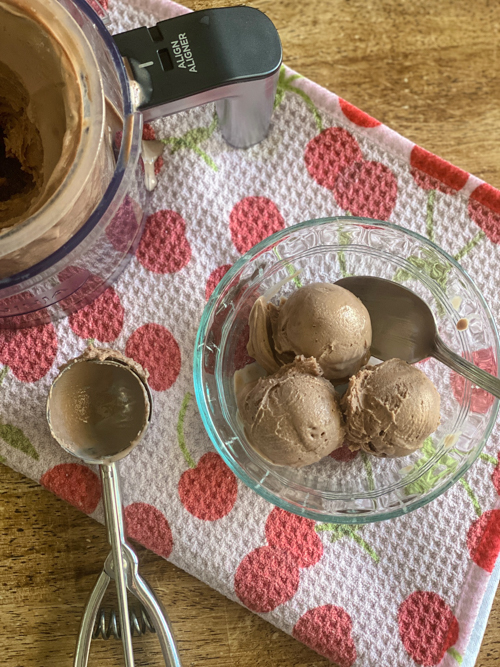 Enjoy this 3 ingredient high protein chocolate brownie ice cream recipe. Enjoy a low calorie, high protein delicious dessert that will satisfy your sweet tooth guilt-free!