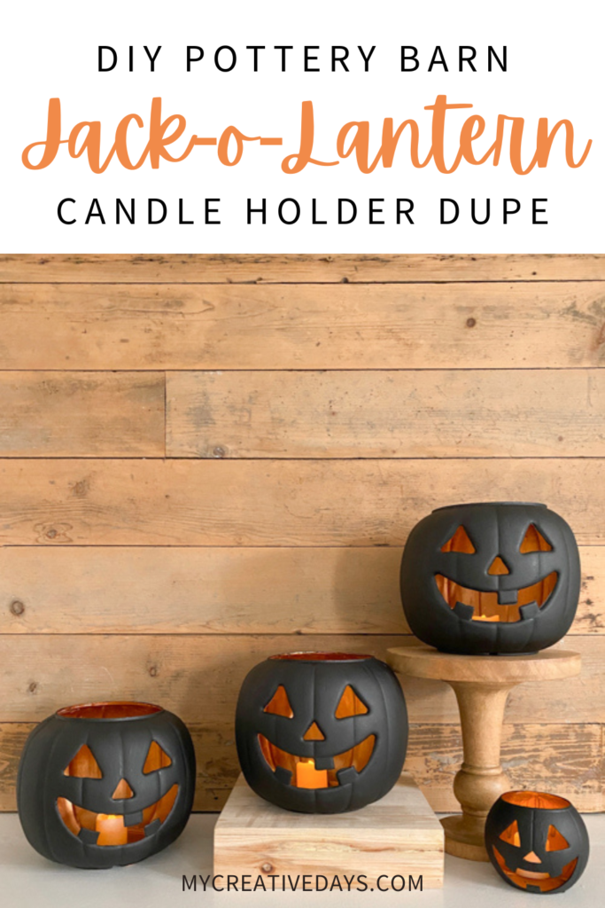 Create stylish Halloween decor with DIY Pottery Barn Jack-O-Lantern dupe. Get the high-end look for less than $5 using plastic pails, paint, and LED candles.