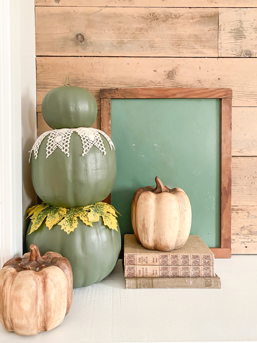 Learn how to make a DIY Pumpkin Topiary with paper mache and foam pumpkins, paint, and hot glue. This easy tutorial will add a festive touch to your fall decor!