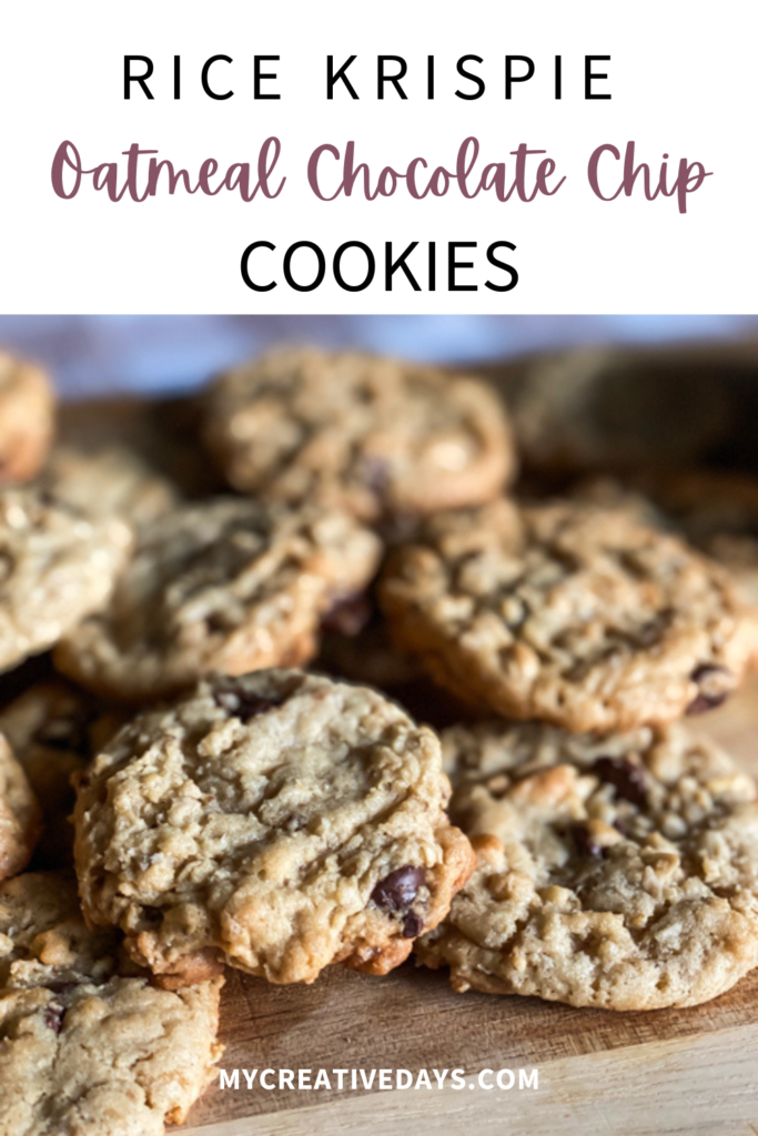 These Rice Krispie Oatmeal Chocolate Chip Cookies are crunchy, chewy, and chocolatey! The perfect quick and easy cookie recipe for any occasion or holiday treat.