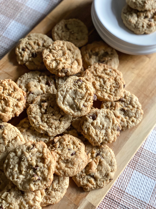 These Rice Krispie Oatmeal Chocolate Chip Cookies are crunchy, chewy, and chocolatey! The perfect quick and easy cookie recipe for any occasion or holiday treat.