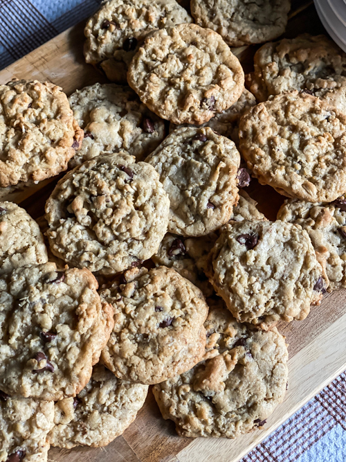 These Rice Krispie Oatmeal Chocolate Chip Cookies are crunchy, chewy, and chocolatey! The perfect quick and easy cookie recipe for any occasion or holiday treat.