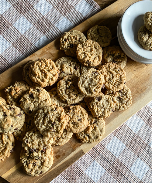 These Rice Krispie Oatmeal Chocolate Chip Cookies are crunchy, chewy, and chocolatey! The perfect quick and easy cookie recipe for any occasion or holiday treat.