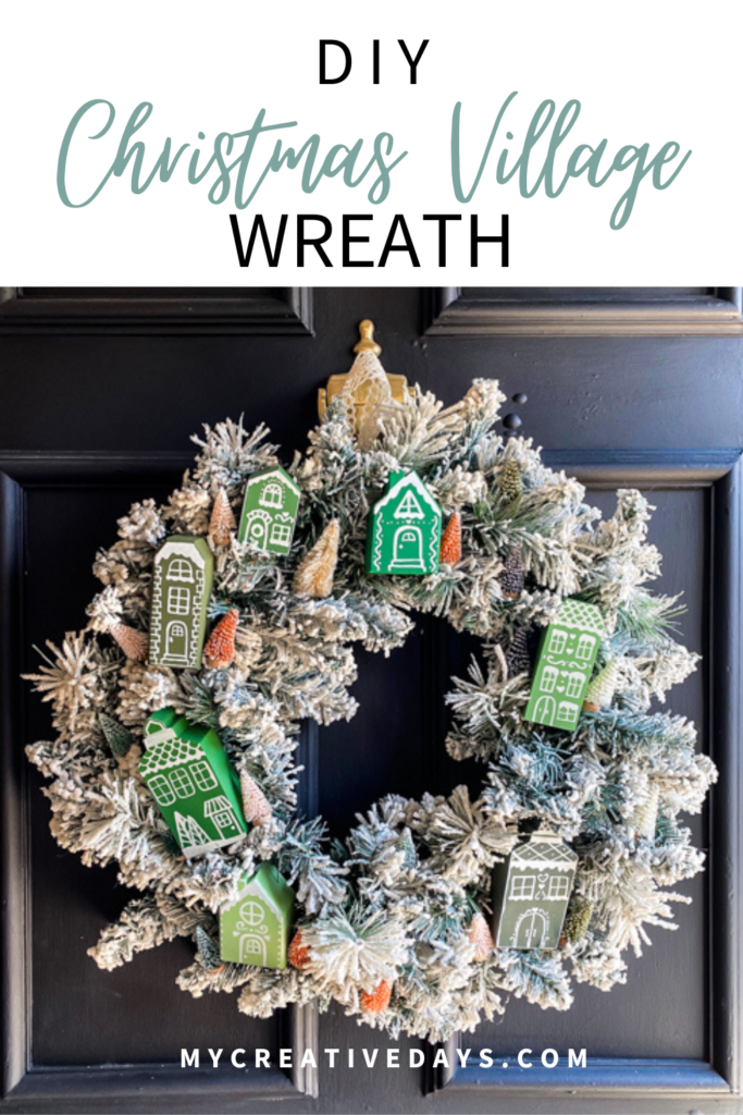 Create a festive DIY Christmas village wreath with thrifted items! This budget-friendly project adds a charming, personalized touch to your holiday decor.