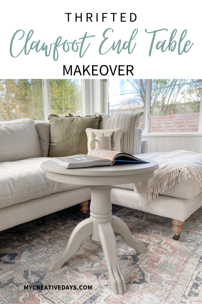 Transform a thrifted clawfoot end table makeover with this easy DIY! Refresh vintage pieces with paint, primer, and style tips. Step-by-step guide inside!