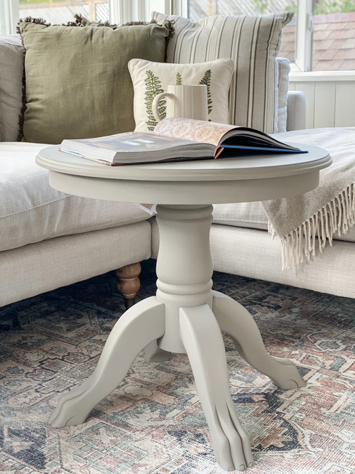 Transform a thrifted clawfoot end table makeover with this easy DIY! Refresh vintage pieces with paint, primer, and style tips. Step-by-step guide inside!