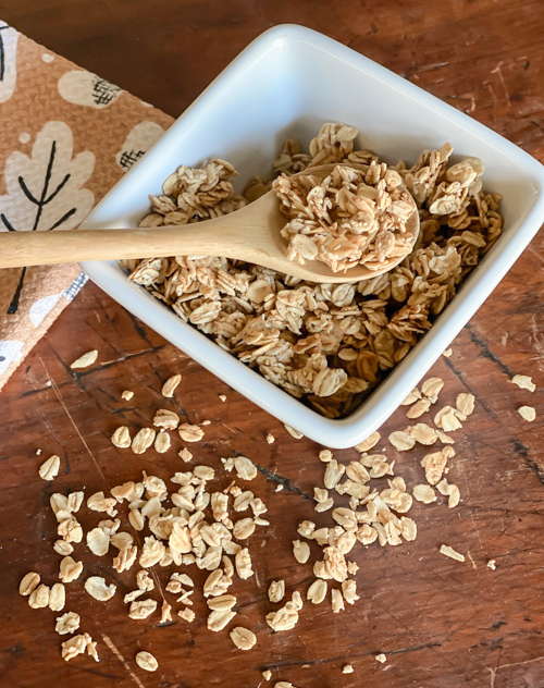 Try this easy No-Sugar Granola Recipe made with simple ingredients you have on hand. A tasty, healthy, and low-sugar breakfast or snack option!