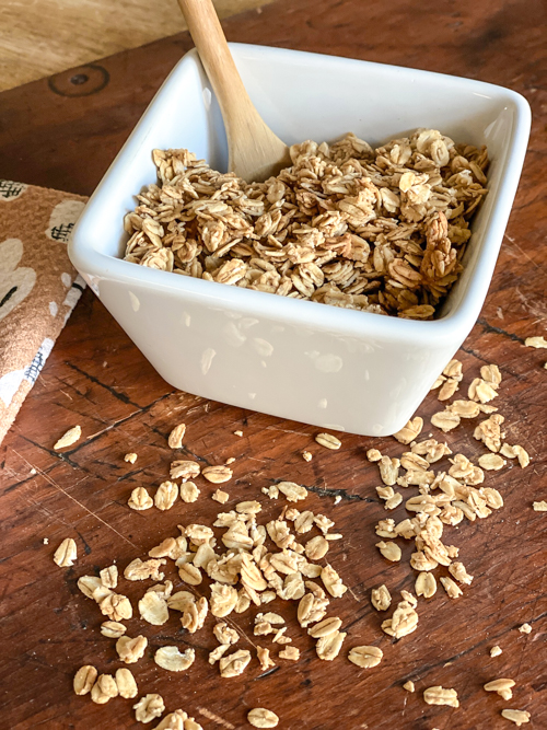 Try this easy No-Sugar Granola Recipe made with simple ingredients you have on hand. A tasty, healthy, and low-sugar breakfast or snack option!