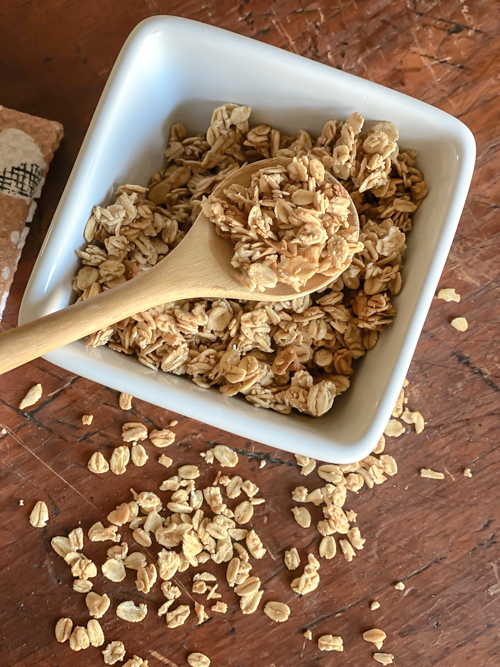 Try this easy No-Sugar Granola Recipe made with simple ingredients you have on hand. A tasty, healthy, and low-sugar breakfast or snack option!