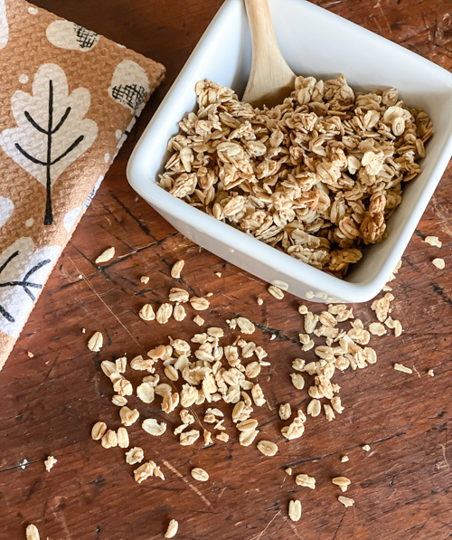 Try this easy No-Sugar Granola Recipe made with simple ingredients you have on hand. A tasty, healthy, and low-sugar breakfast or snack option!