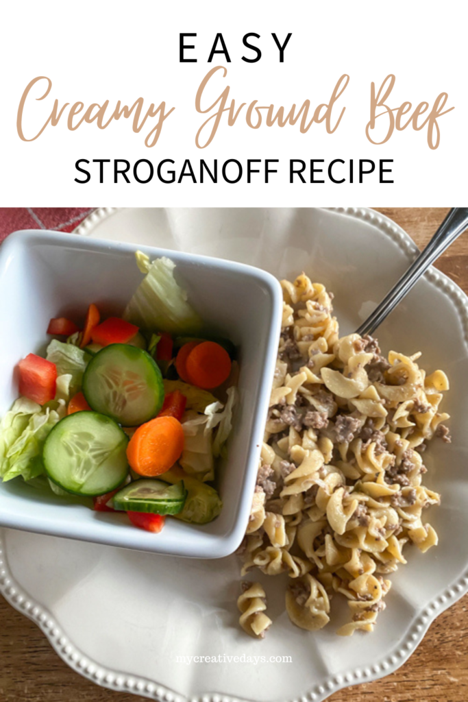 Make this creamy ground beef Stroganoff - only 5 ingredients! A quick, hearty, and healthier dinner with Greek yogurt for a rich, creamy sauce—ready in minutes!